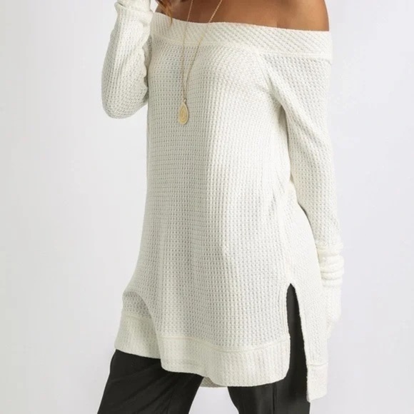 Free People Tops - Free People Kate Thermal Top Off The Shoulder In Ivory Size S